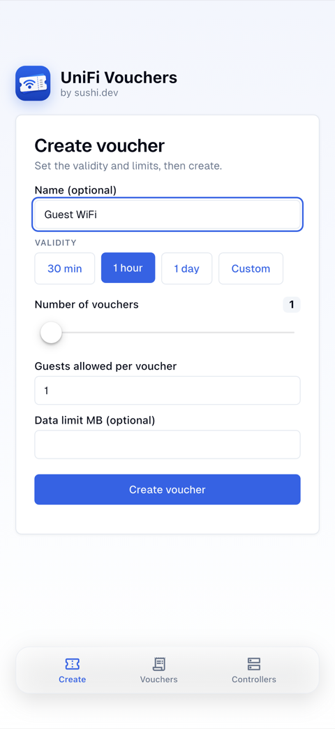 UniFi Vouchers screenshot 2