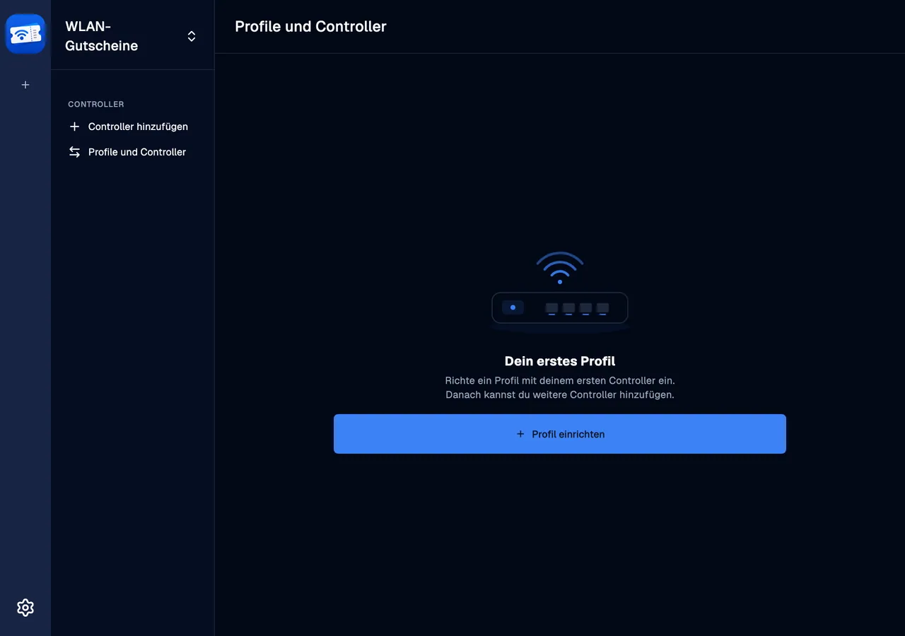 First launch · desktop · de · dark