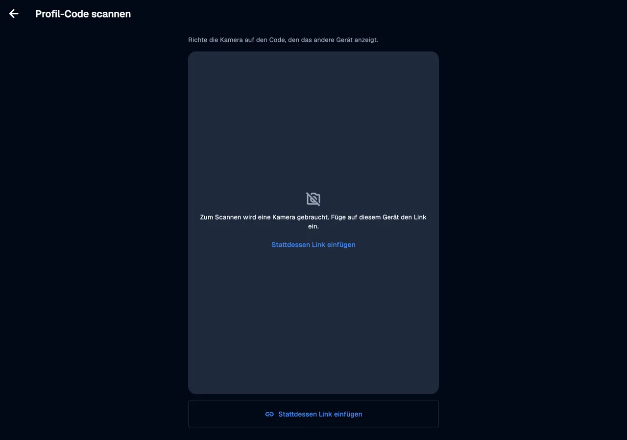 Scanner: link fallback · desktop · de · dark