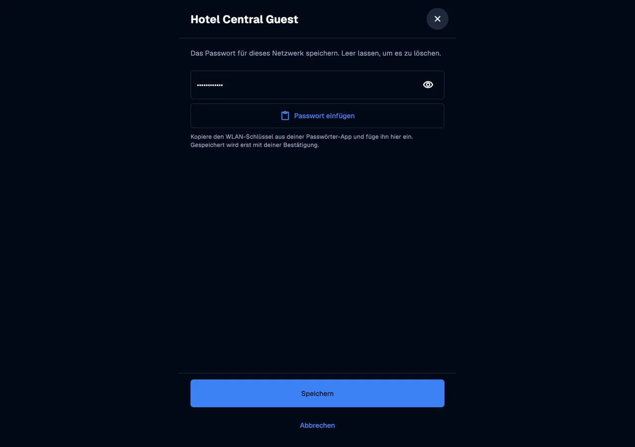 WiFi password · desktop · de · dark