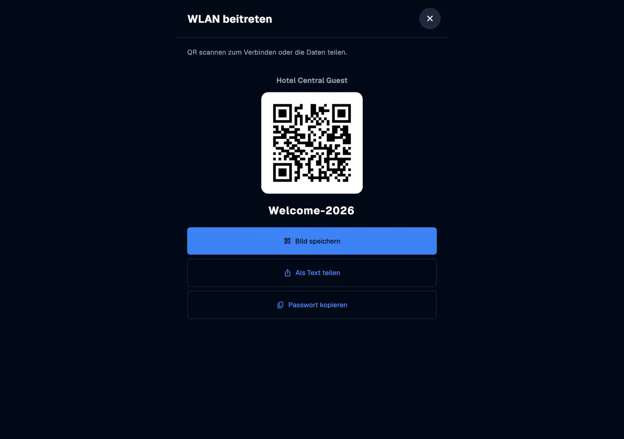WiFi join card · desktop · de · dark