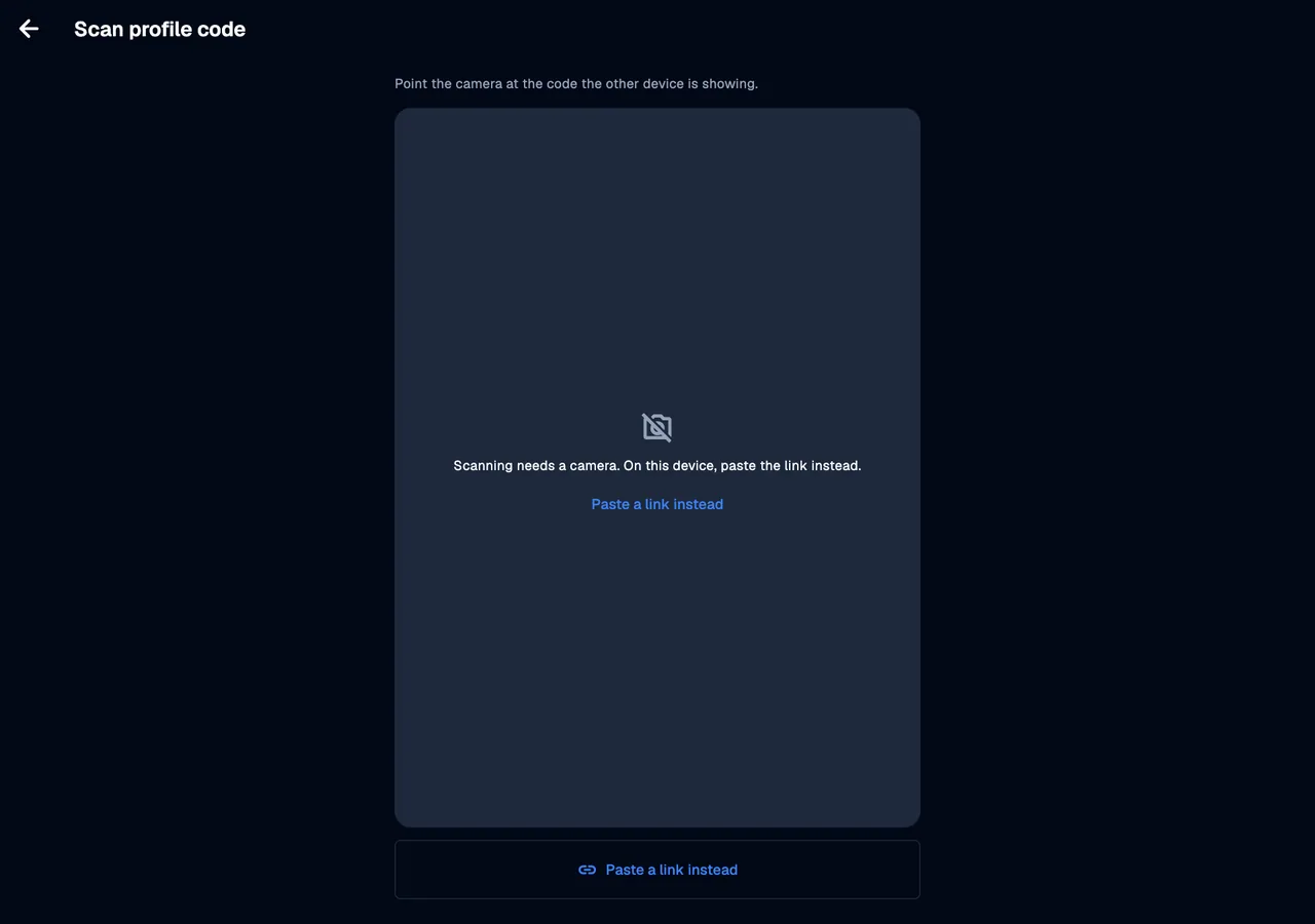 Scanner: link fallback · desktop · en · dark