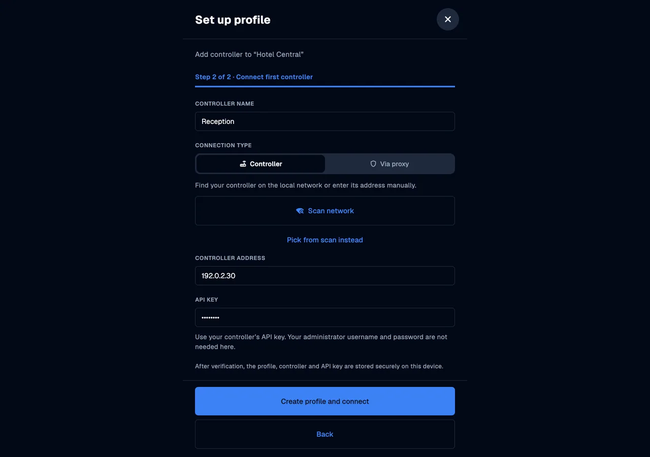 Connect a controller · desktop · en · dark