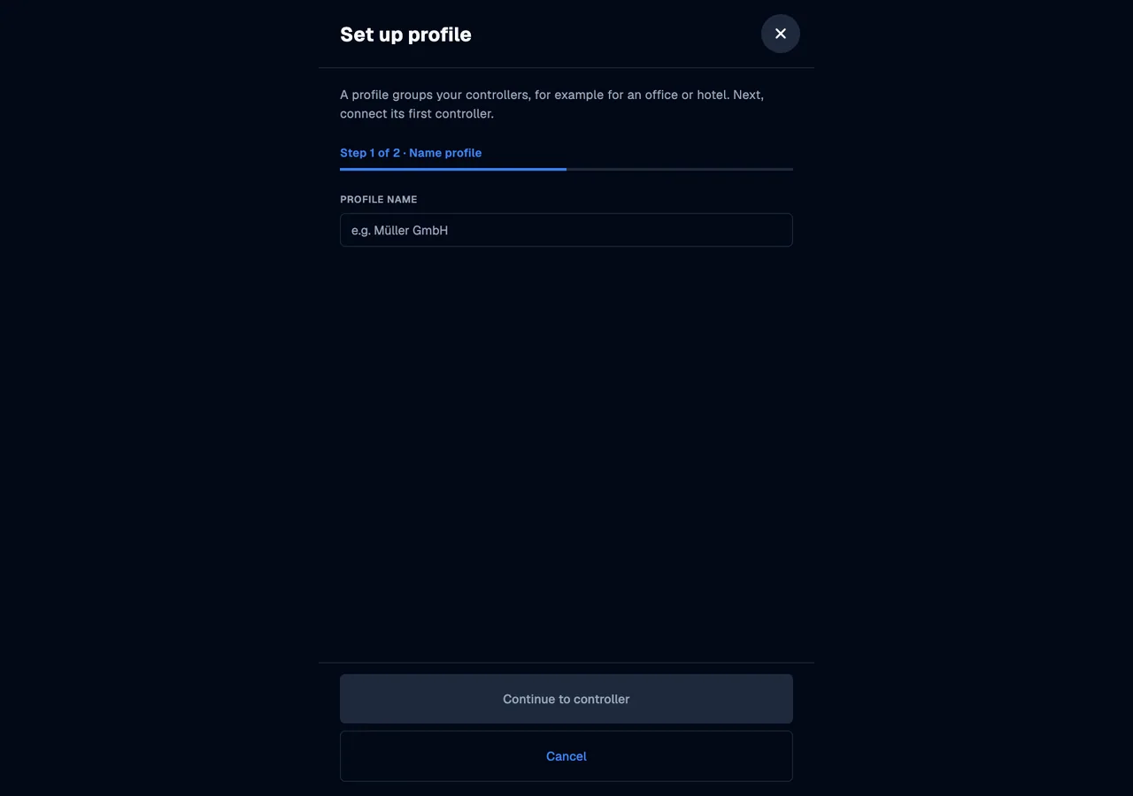 Name a profile · desktop · en · dark