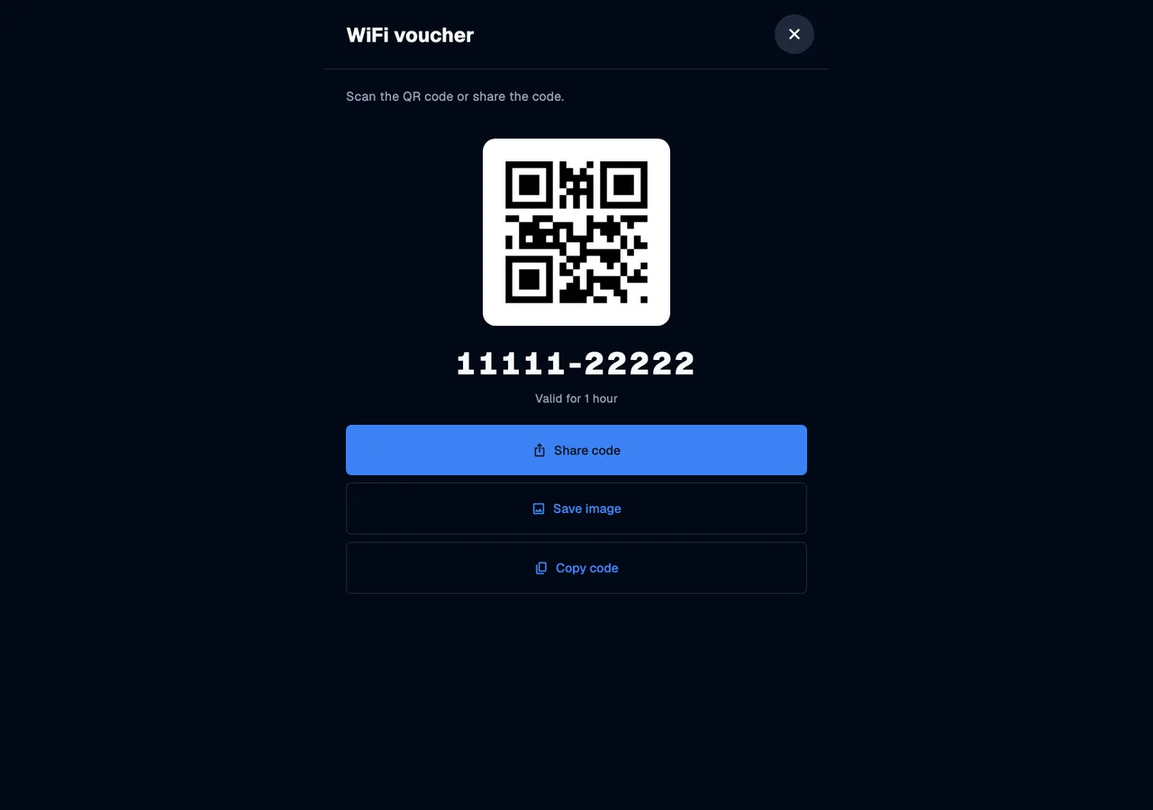 Voucher QR · desktop · en · dark