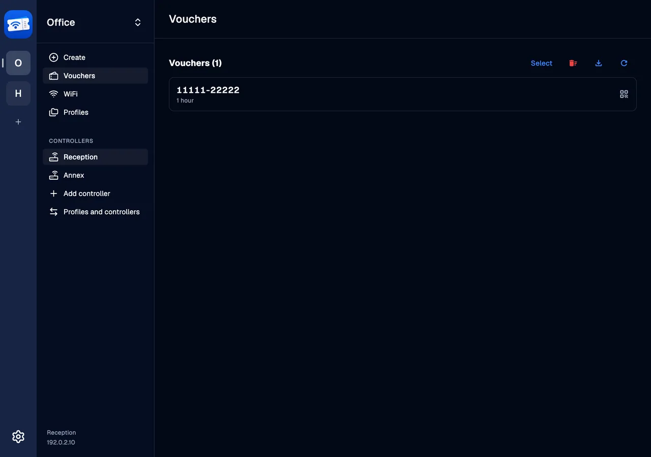 Issued vouchers · desktop · en · dark