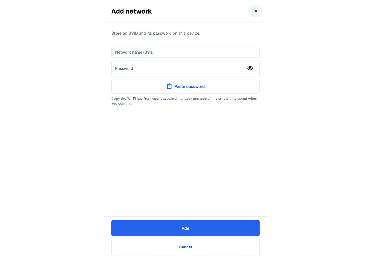 Add a WiFi network · desktop · en · light