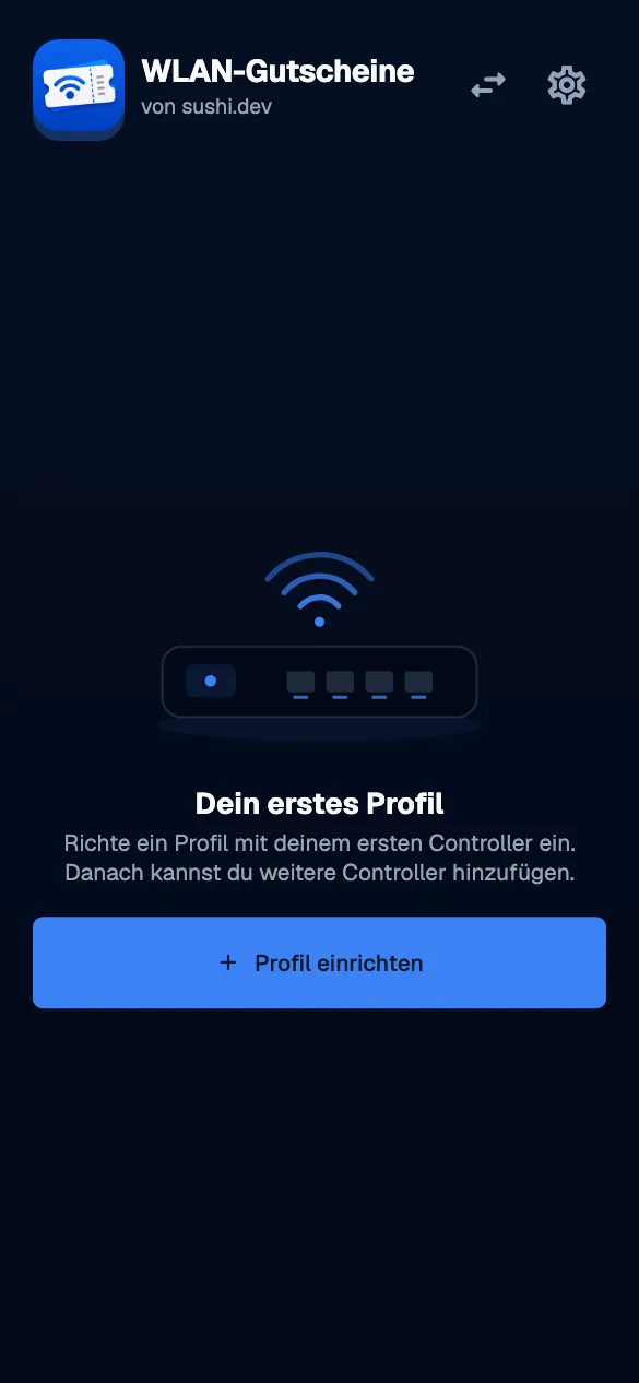 First launch · mobile · de · dark