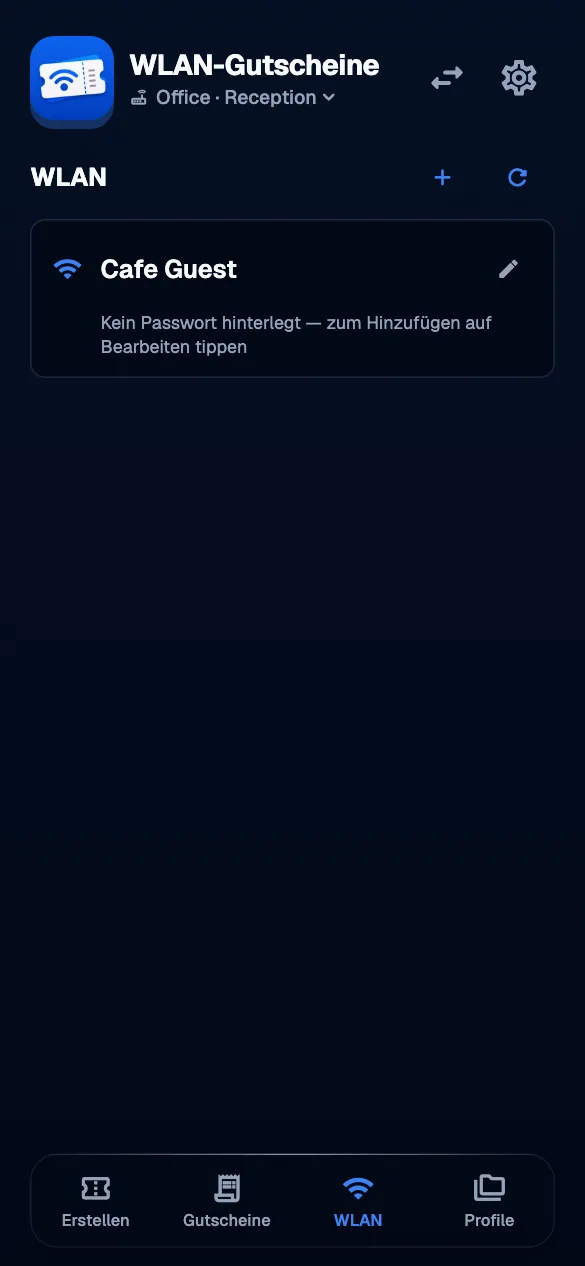 WiFi networks · mobile · de · dark