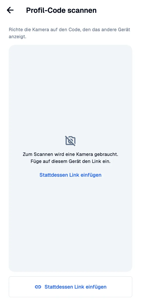 Scanner: link fallback · mobile · de · light
