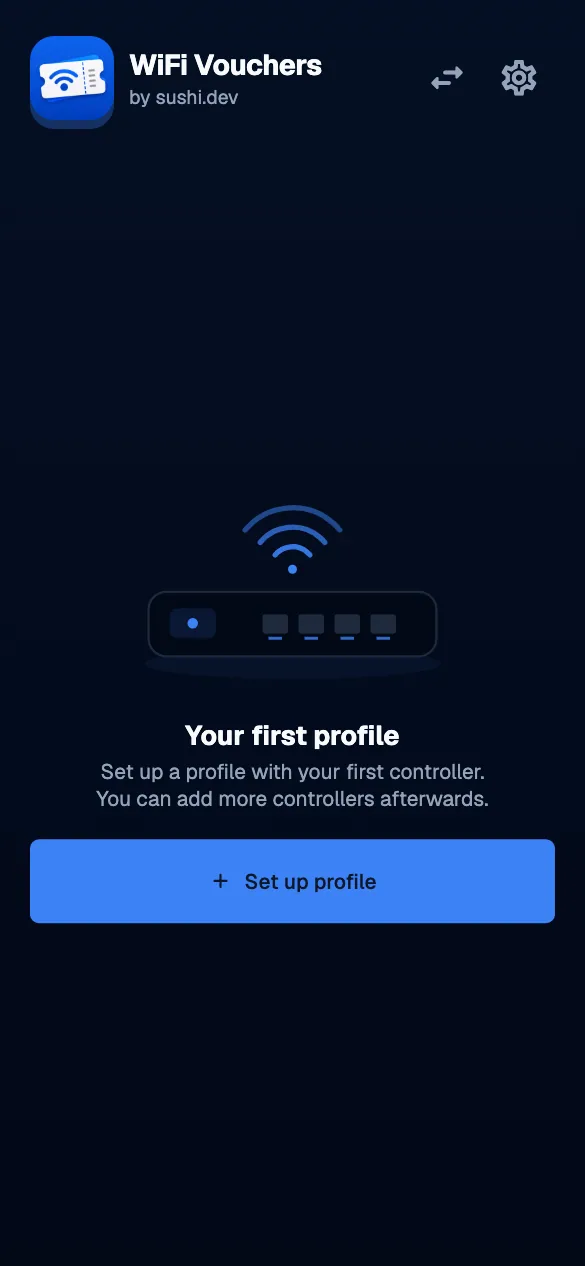 First launch · mobile · en · dark