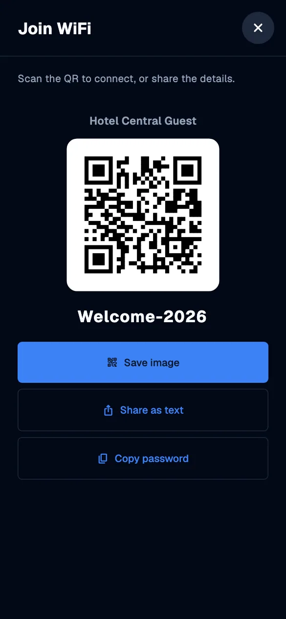 WiFi join card · mobile · en · dark