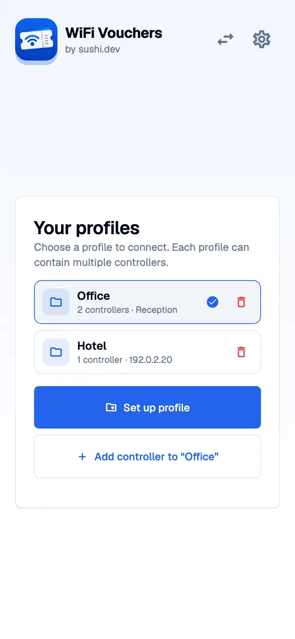 Saved profiles · mobile · en · light