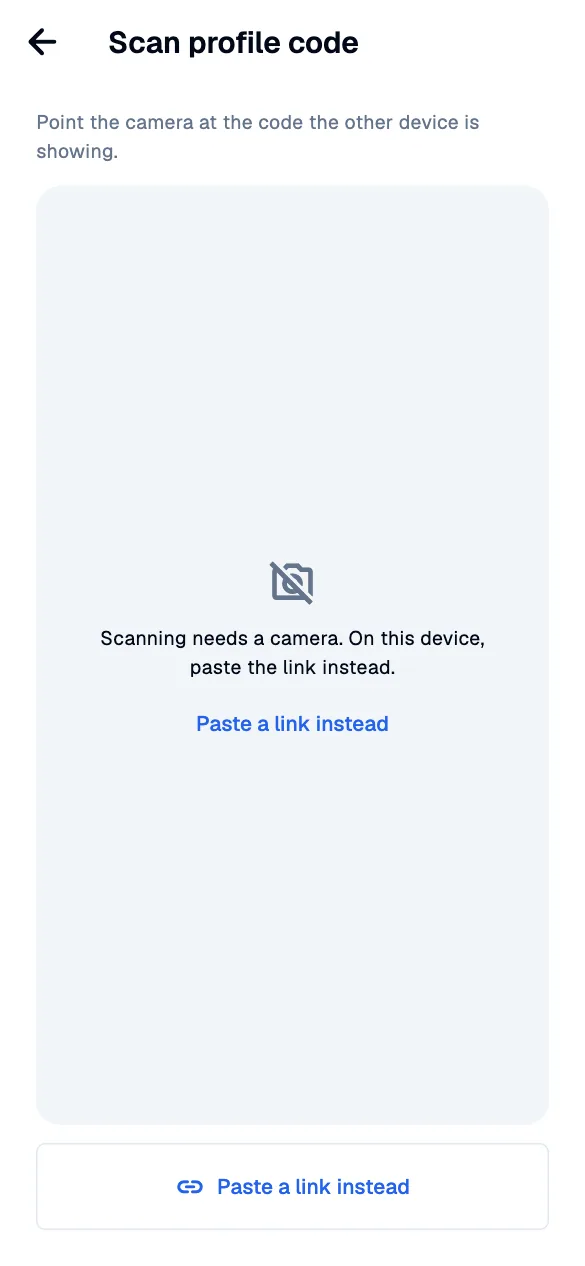 Scanner: link fallback · mobile · en · light